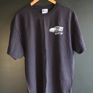 Men's T-shirt L Black 997 911 GT3 Cup Large printed vintage Hanes Heavyweight